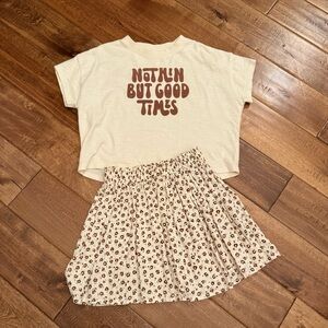Rylee + Cru Cream and Brown Kids Matching Set